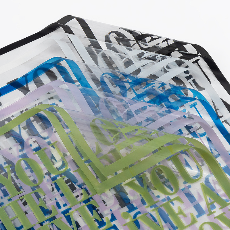 Foreign Trade Printed Cellophane Large English Letters Valentine's Day Floral Materials Transparent Flower Wrapping Paper Wholesale Materials