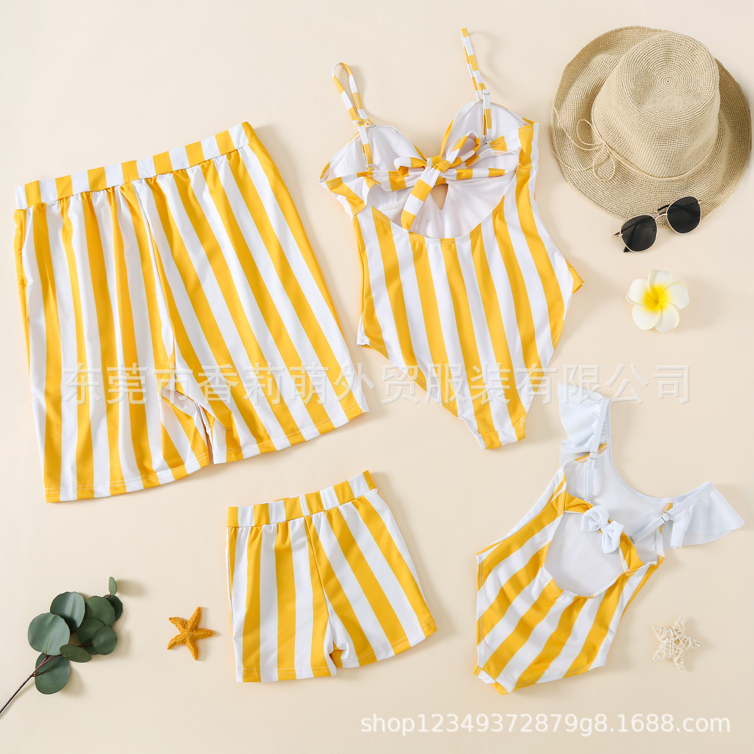 Picture of Cross-border for parent-child swimsuits European and American foreign trade women's bikini family swimsuits men's pants manufacturers spot wholesale
