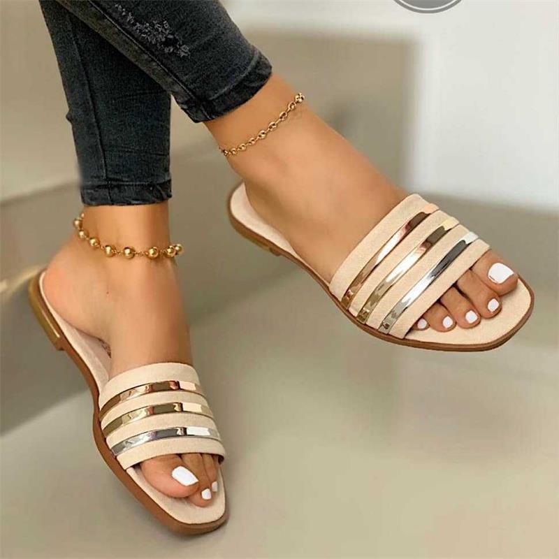Picture of Amazon ebay sandals 2020 Summer new flat large size 43 hollow outdoor slippers women
