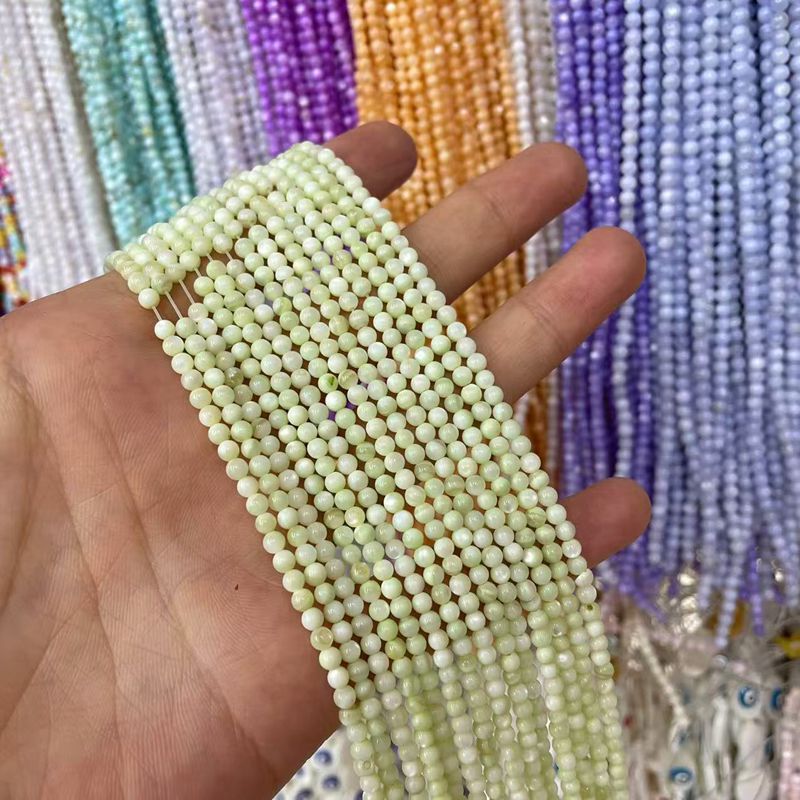 Picture of 3mm Natural Freshwater Shell Beads Round Beads Colorful DIY Jewelry Accessories Hairpin Shell Beads Bracelet Necklace Clavicle Chain Beads