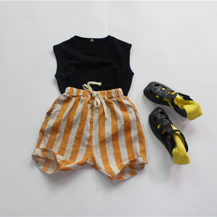 Picture of Summer Children's Vest Solid Color Boys' Vest Korean Style Solid Color Slub Cotton Thin Girls' Top Sleeveless Hair