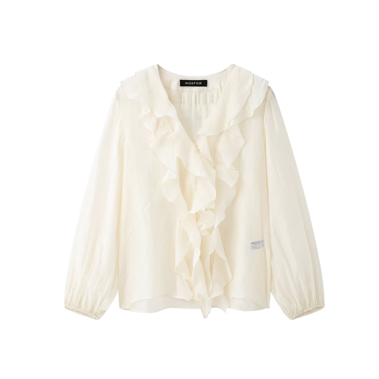 ZA cross-border women's clothing wholesale European and American style new V-neck laminated ruffled long sleeve casual shirt 9479040