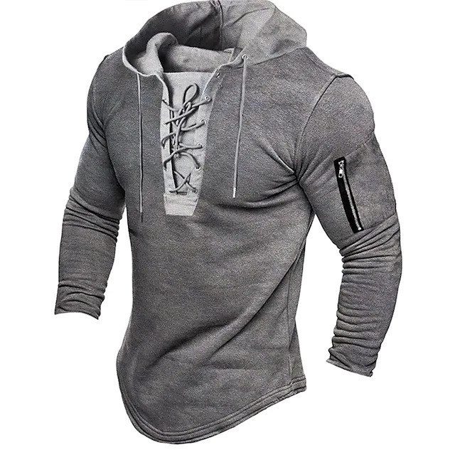 Foreign Trade Men's Pullover Hooded Sweatshirt Solid Color Lace-up Sports Leisure Spring and Autumn Clothing Clothing Hooded DL24