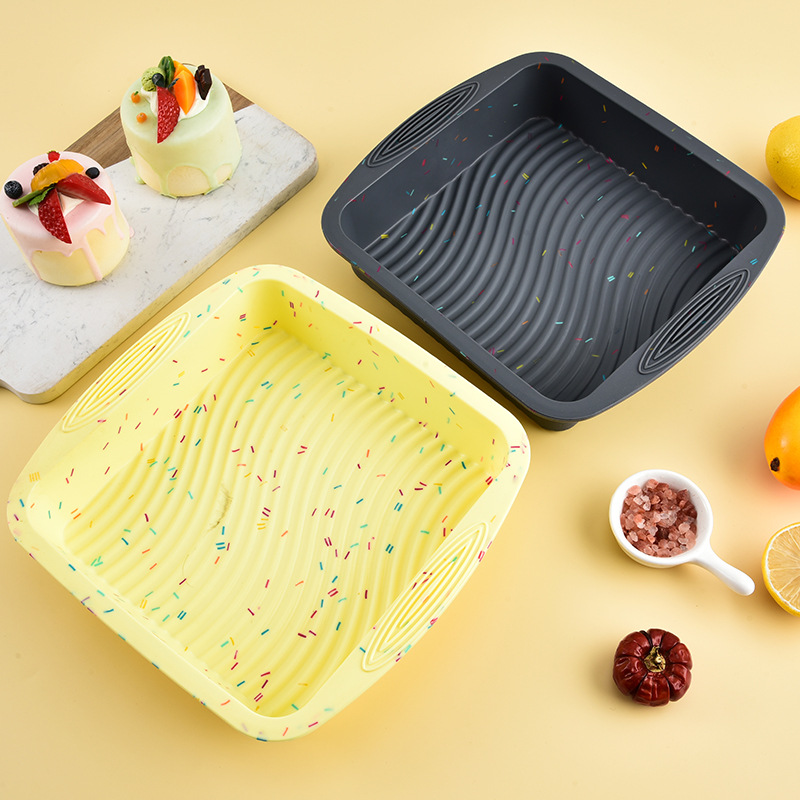 Thickened silicone square plate baking tool cake plate oven square cake plate color point thickened