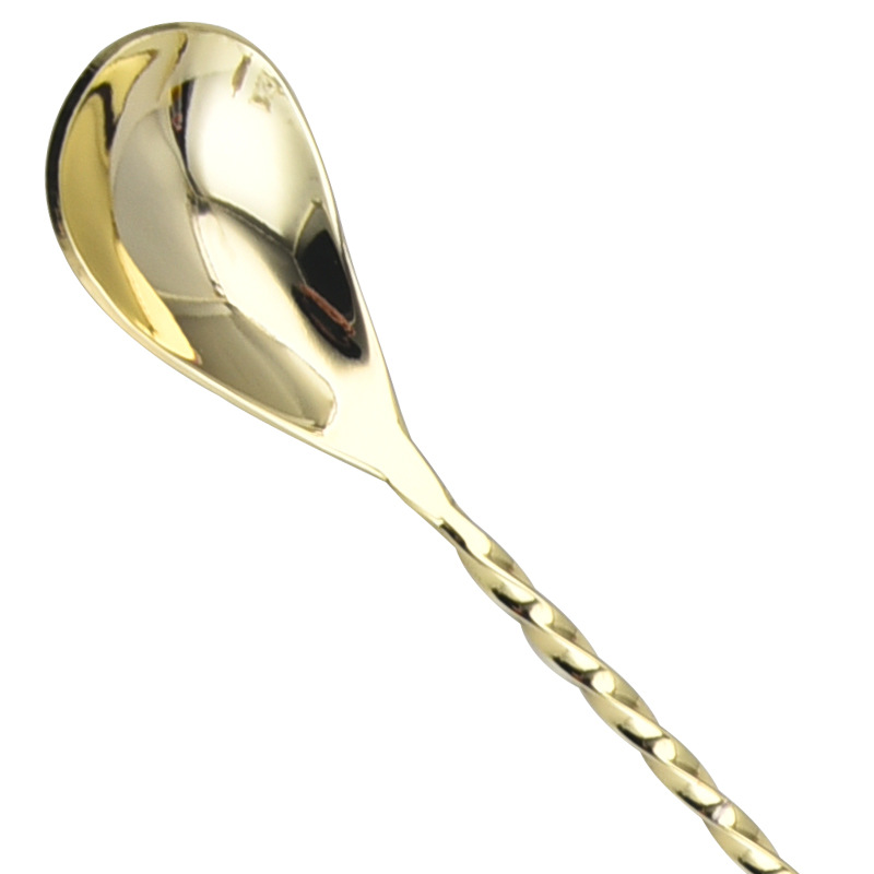 Picture of Tear Spoon Bar Spoon 304 Stainless Steel Drop Bar Spoon Thin Thread Bar Spoon Cocktail Mixing Spoon Bar Mixing Spoon Bar Mixing Spoon