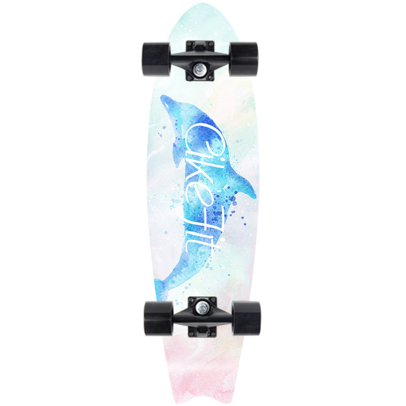 Picture of 28 inch maple small fish Board children Brush Street road beginners four-wheel skateboard single rocker skateboard