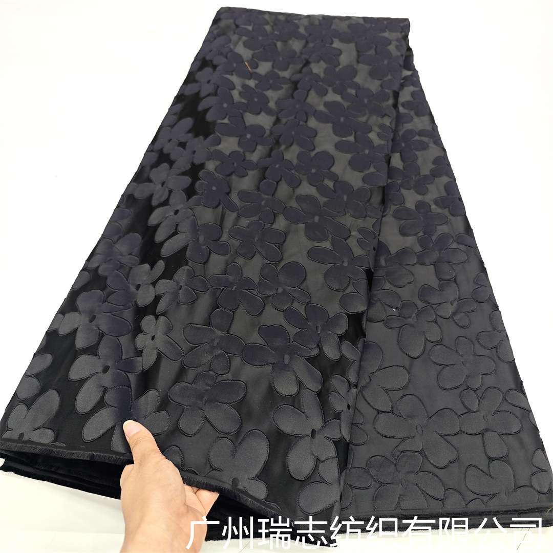 Picture of High-grade pink cute flower jacquard fabric three-dimensional gloss dress clothing handmade DIY bag fabric