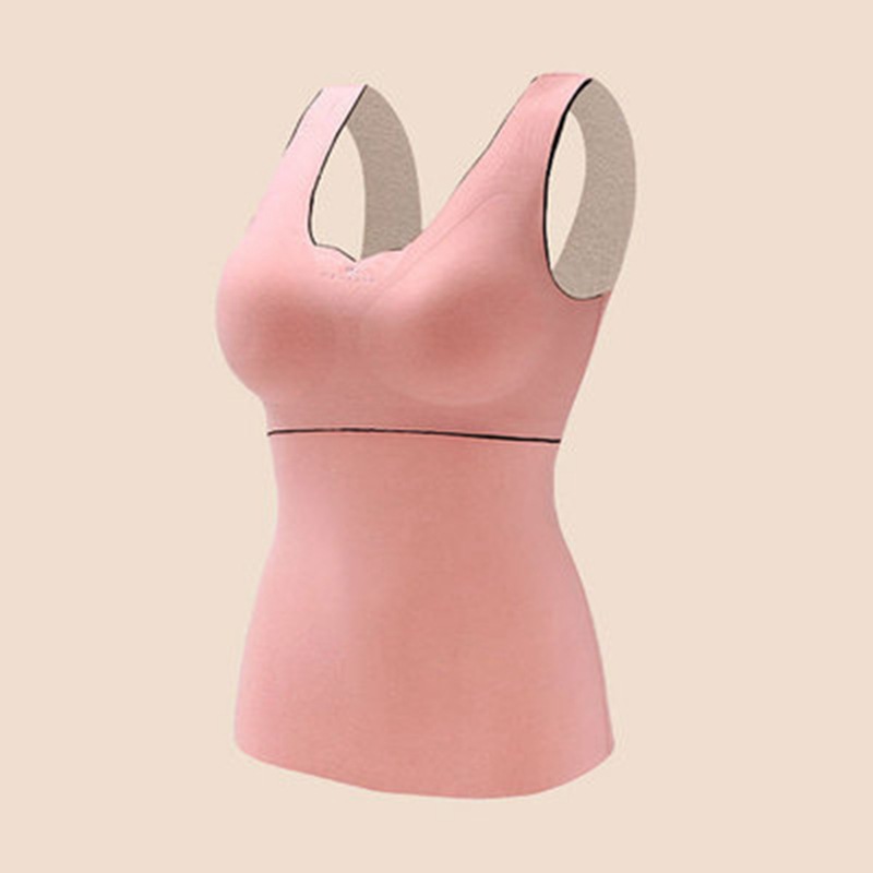 Picture of Autumn and winter New Hot warm vest seamless V-neck flower lace one-piece fixed Cup slim base underwear