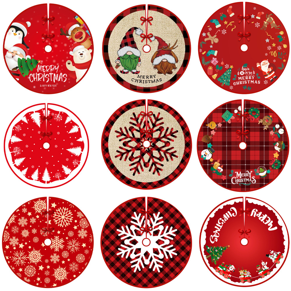 Christmas decoration creative cute printing tree skirt shopping mall window Christmas tree bottom apron dress up atmosphere layout