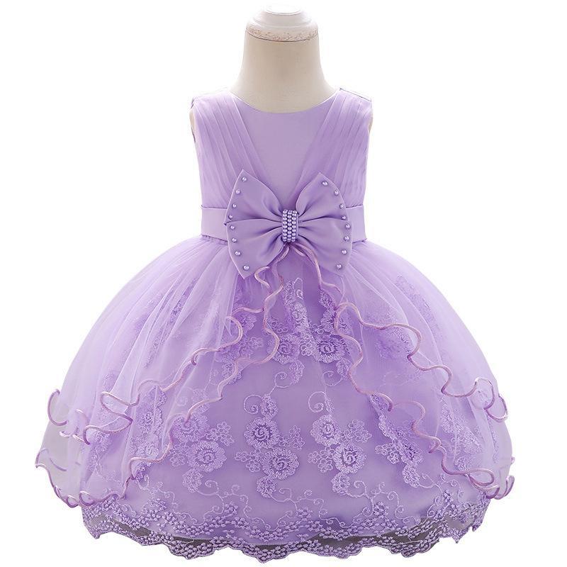 Picture of Cross-Border Children's Princess Dress 2024 Infant Baby Bow Washable Dress Little Girl Birthday Dress