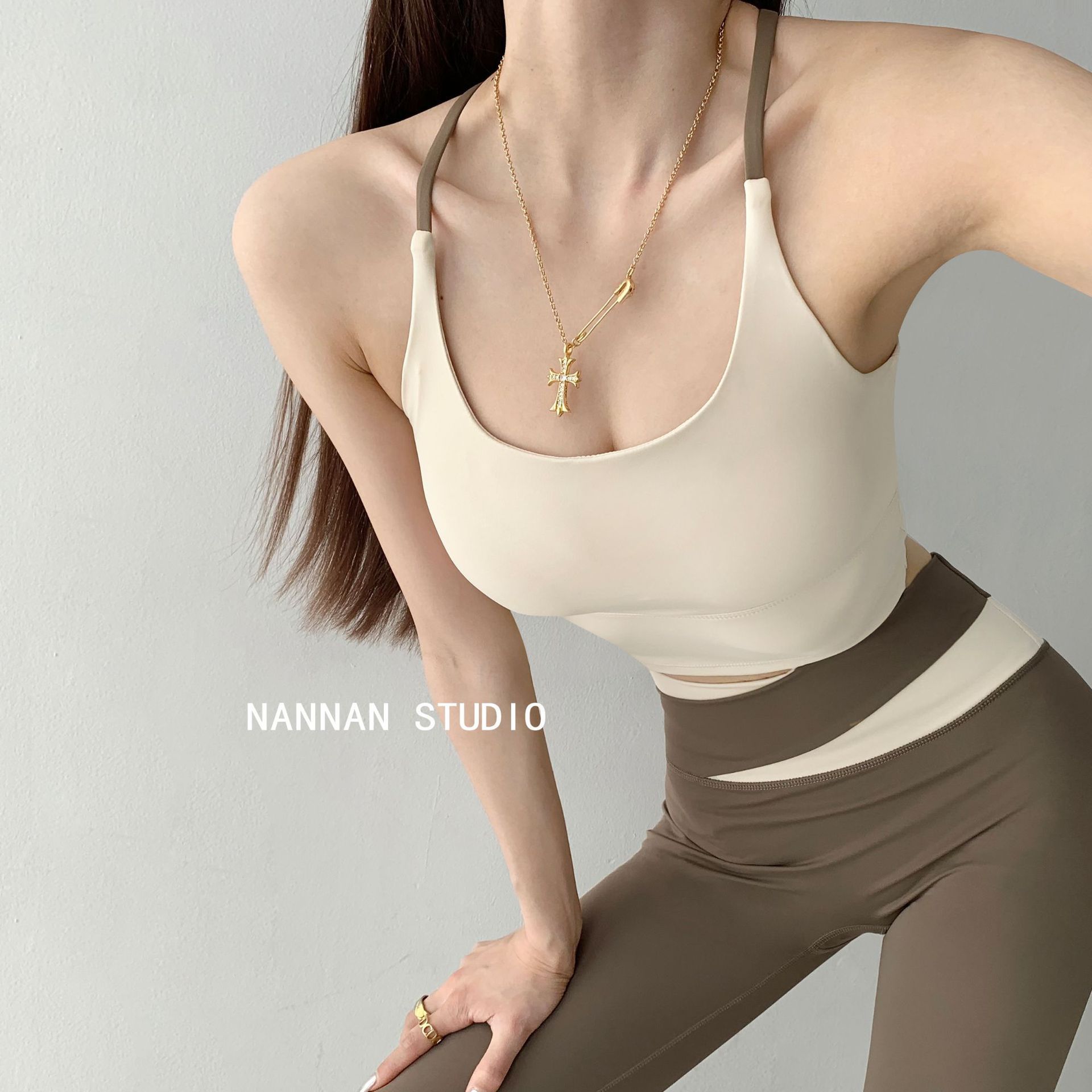 Sports Underwear Women's Summer Beauty Back Shock-proof Yoga Clothing Vest Integrated Pilates Training Running Fitness Bra