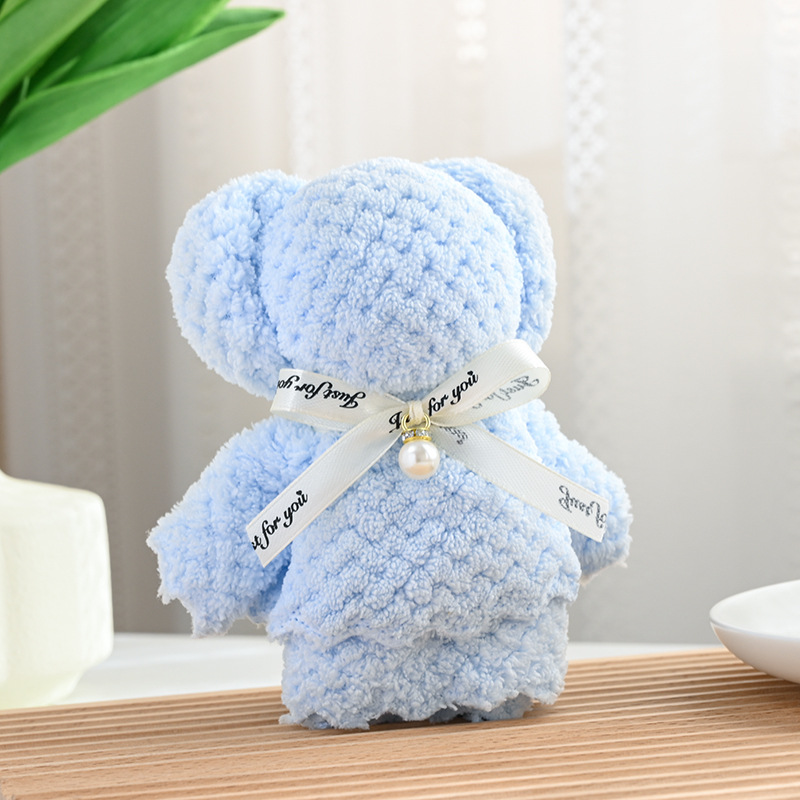 Picture of Coral fleece pineapple Pearl bear towel gift small gift 30*30 opening gift welfare gift