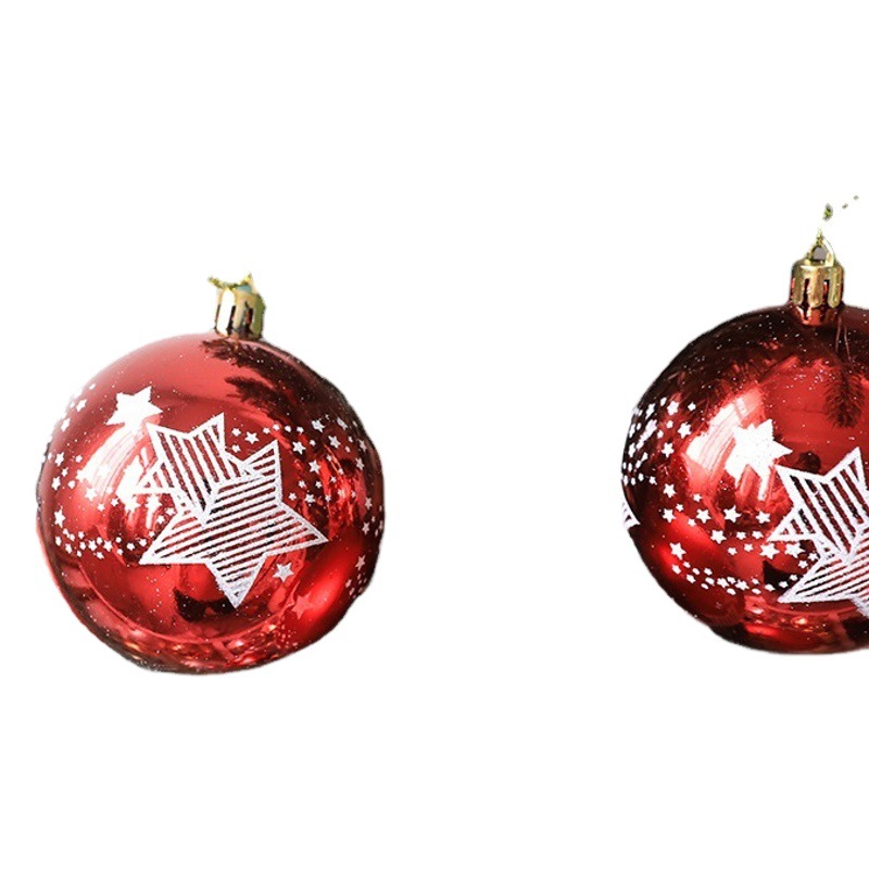 Tingzhi 6cm8cm Christmas painted ball decorations set ball pvc gift box Christmas tree decoration window ornaments