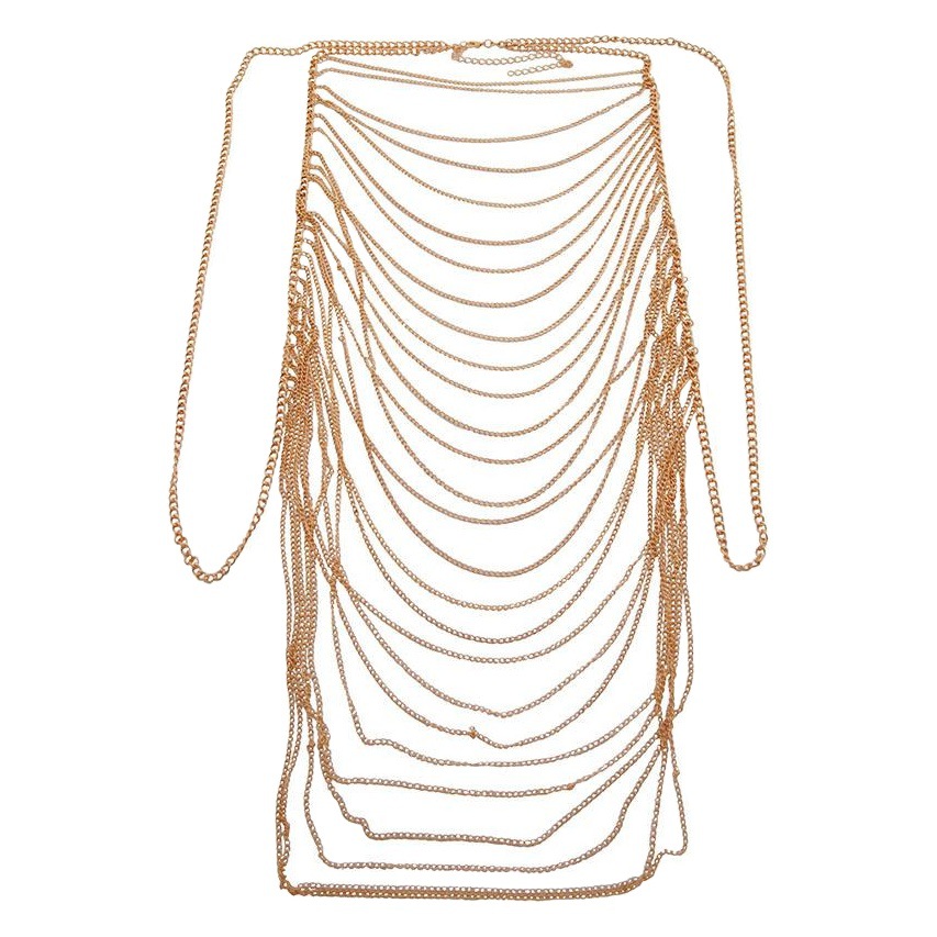 Picture of Hot European and American Jewelry Street Photography Big-Name Multi-Layered Tassel Body Chain Simple One-Piece Chain Body Chain