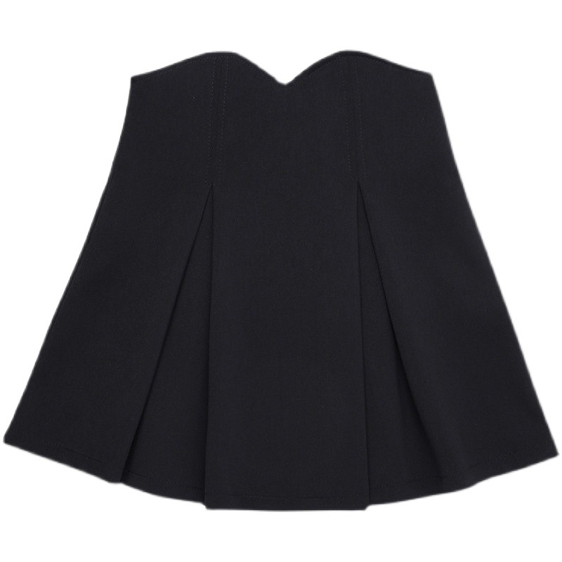 plus size Women's Wear Design Sense Lady Slimming Black Pleated Skirt Chubby Sister Temperament Age-reducing A- line Skirt Trendy