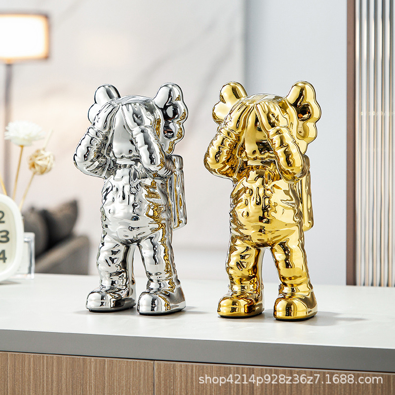 Ceramic Sesame Street Hand-made Model Violence Bear Astronaut Ornaments Home Living Room Decoration Products Online Fashion Play High-end