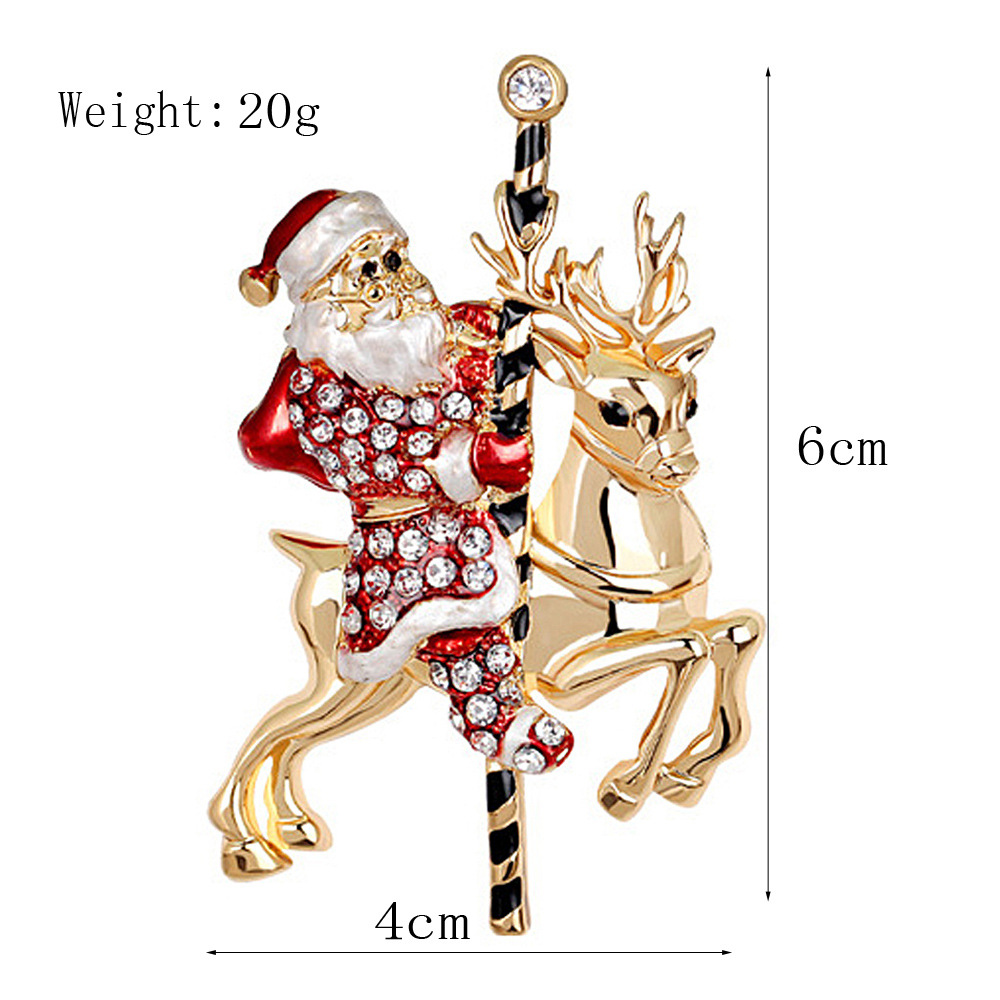 Picture of Lanhao European and American New Fashion Christmas Brooch Christmas Tree Shoes Elk Wreath Snowflake Bell Pin Women