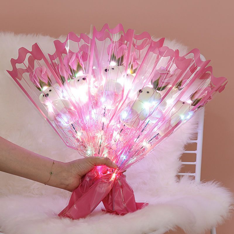 Picture of Valentine's Day to Send Teachers to School Season Gift Simulation Bear Soap Flower Rose Bouquet to Send Girlfriend to Push Gift