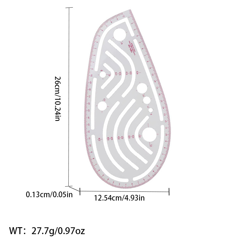 Picture of Pattern printing ruler clothing scale pattern making clothing curve cutting sewing tool multi-functional pattern printing ruler