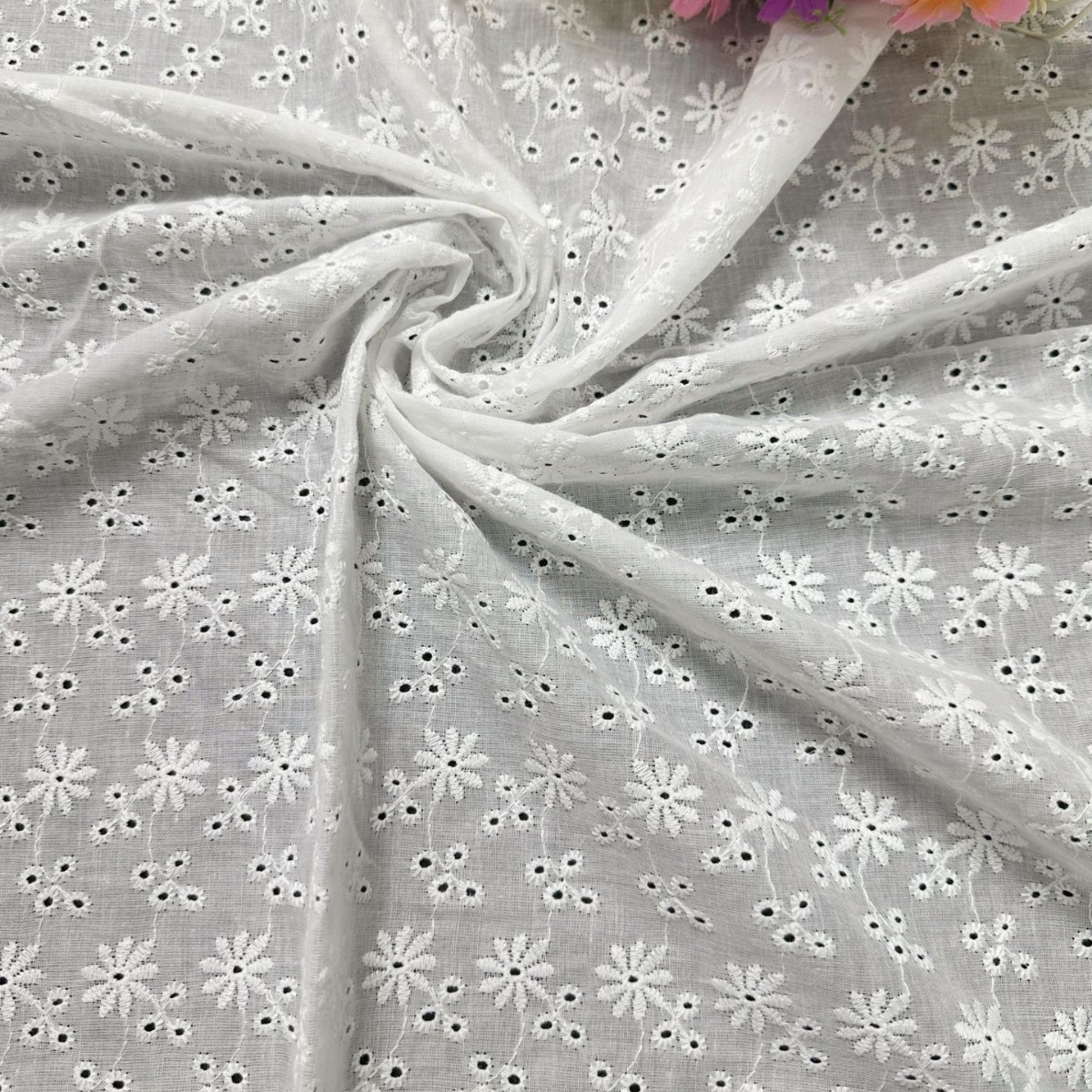 Cotton Embroidery Tencel Stereo Butterfly Perforated Cotton Embroidery Cloth Embroidery Cotton Embroidered Cotton Cloth Summer Women's Clothing