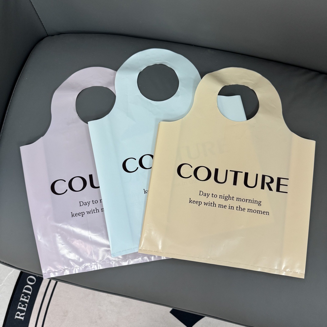 Clothing Store Tote Bag Gift Plastic Clothes Women's Clothing Store Packaging Bag Shopping Storage Round Mouth High-End