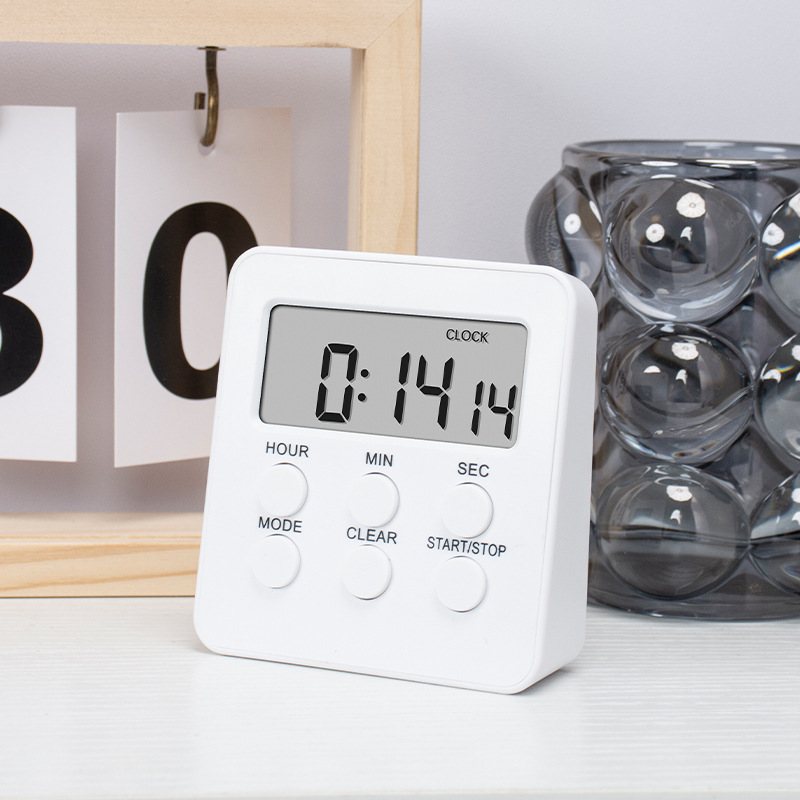 Picture of Multi-function large screen timer kitchen baking timer with clock timer student time manager