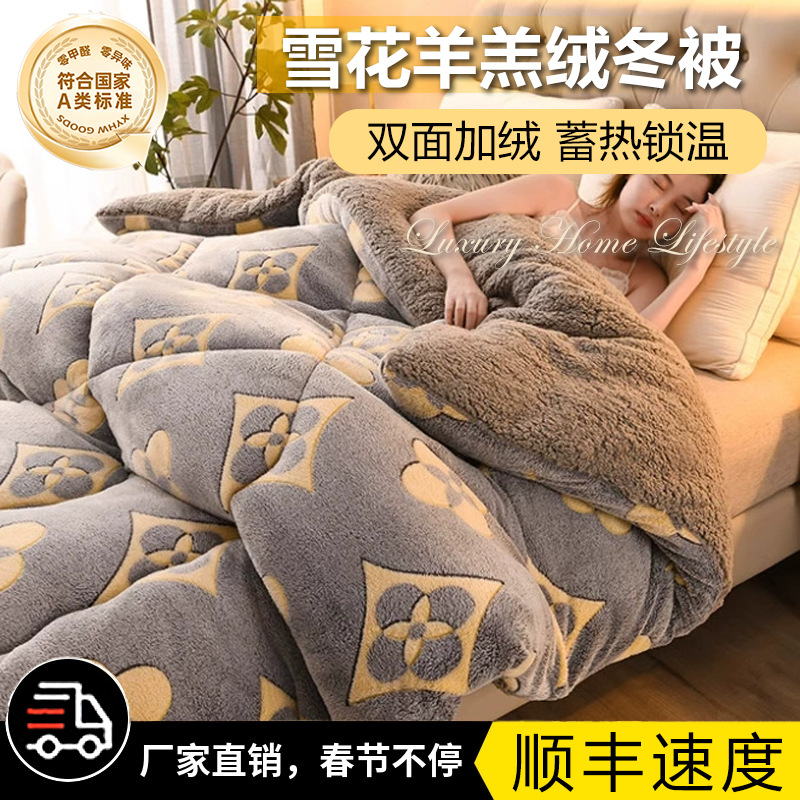 Winter Warm Lamb Fleece Quilt Winter Quilt Single Thickened Warm Milk Fleece Quilt Core Dormitory Spring and Autumn Quilt