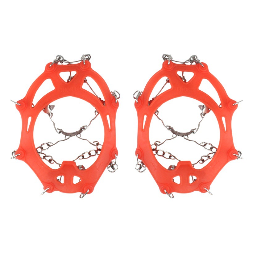 Picture of Outdoor Manganese Steel 8 Tooth Ice Claw Mountaineering Shoes Snow Non-slip Shoe Cover Ice Climbing Hiking 8 Tooth Anti-slip Chain Shoes Nail Snow Claw