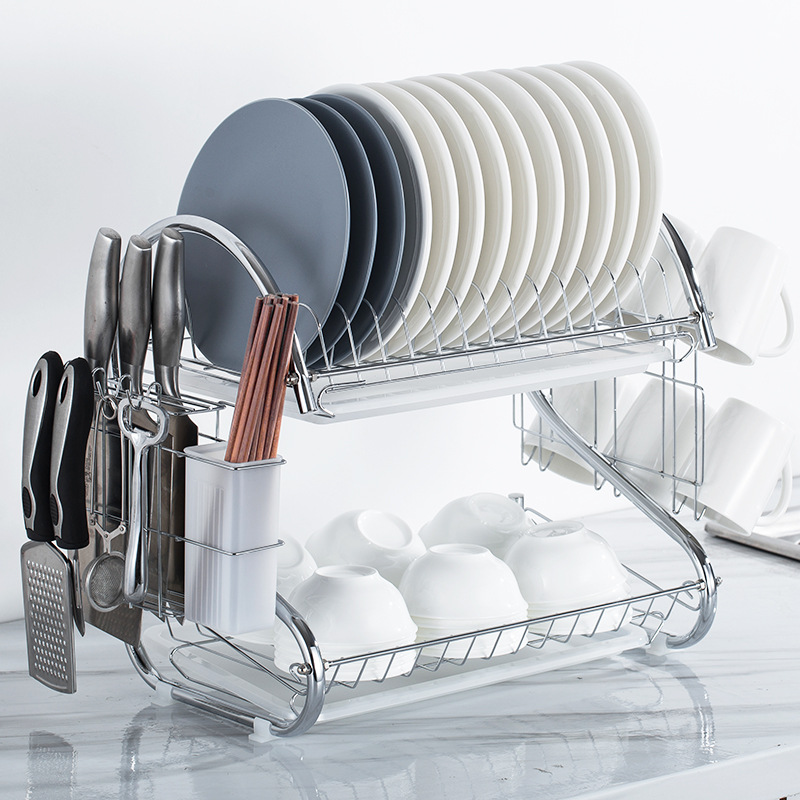 Picture of Storage Rack Multi-Layer Household Drain Rack Dish Rack Kitchen Floor Cabinet Dish Rack Storage Miscellaneous Rack