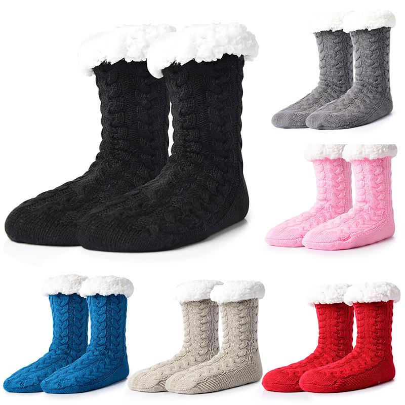 Picture of Floor Socks winter plus velvet padded warm month Slipper Socks slippers adult home Socks