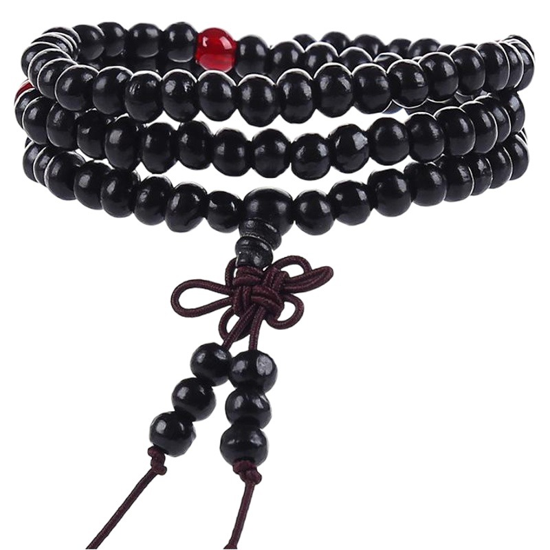 Wholesale explosions promotional gifts beads bracelet hot sandalwood Chinese knot 108 wooden beads agate bracelet