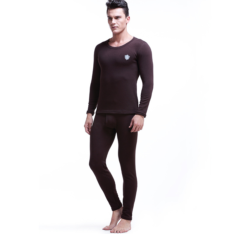 Picture of Men's Thermal Underwear suit Thickened fleece-lined Autumn and Winter Round Neck Autumn Clothes Autumn Trousers Youth Cold-proof Tight Cotton Sweater
