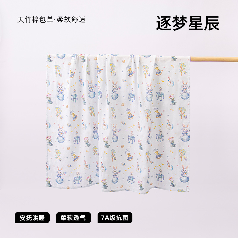Picture of Newborn Bag Single Breathable Double Layer Bamboo Cotton Baby Outgoing Swaddle Wrap Pure Cotton Soft Summer Baby Wrap Towel