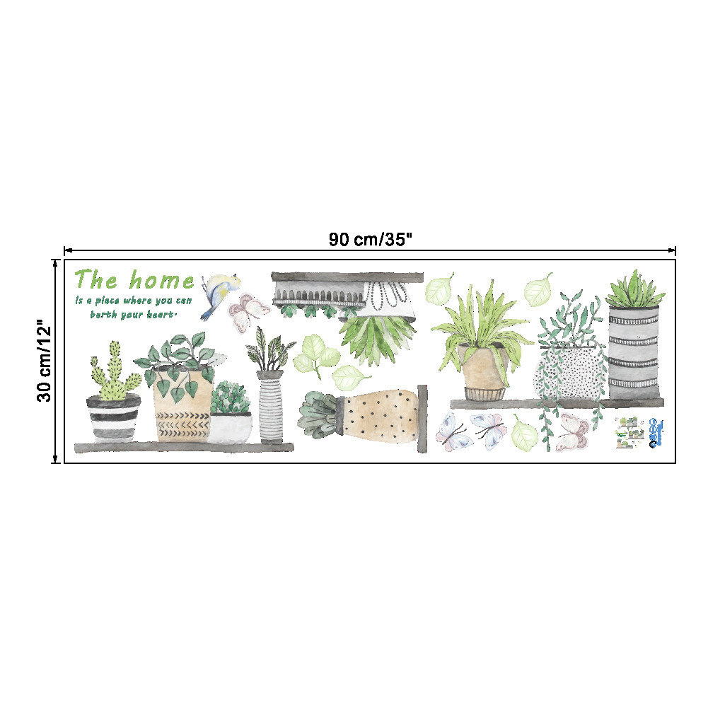 Picture of Y830-z new style personalized creative study color plant potted wall stickers bedroom living room decoration