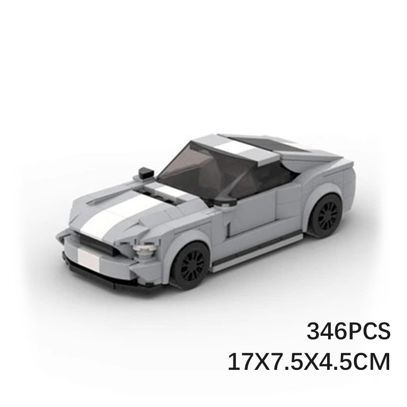 Picture of MOC Block Compatible Lego Set Racing Classic speed 8 Ford Mustang Shelby GT500 Sports Car