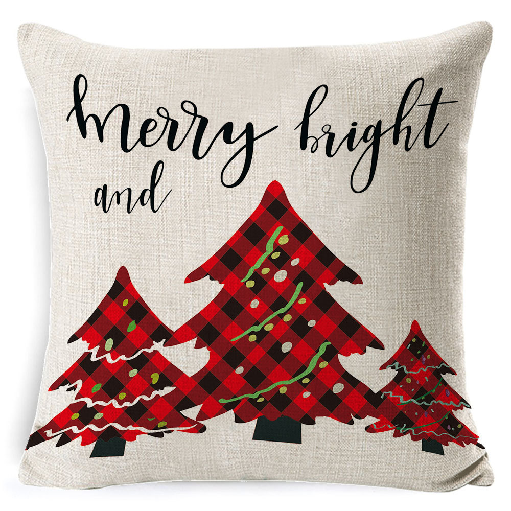 Picture of Christmas Pillow Case Linen Super Soft Peach Leather Printed New Amazon Household Products Cushion Pillow Case Custom