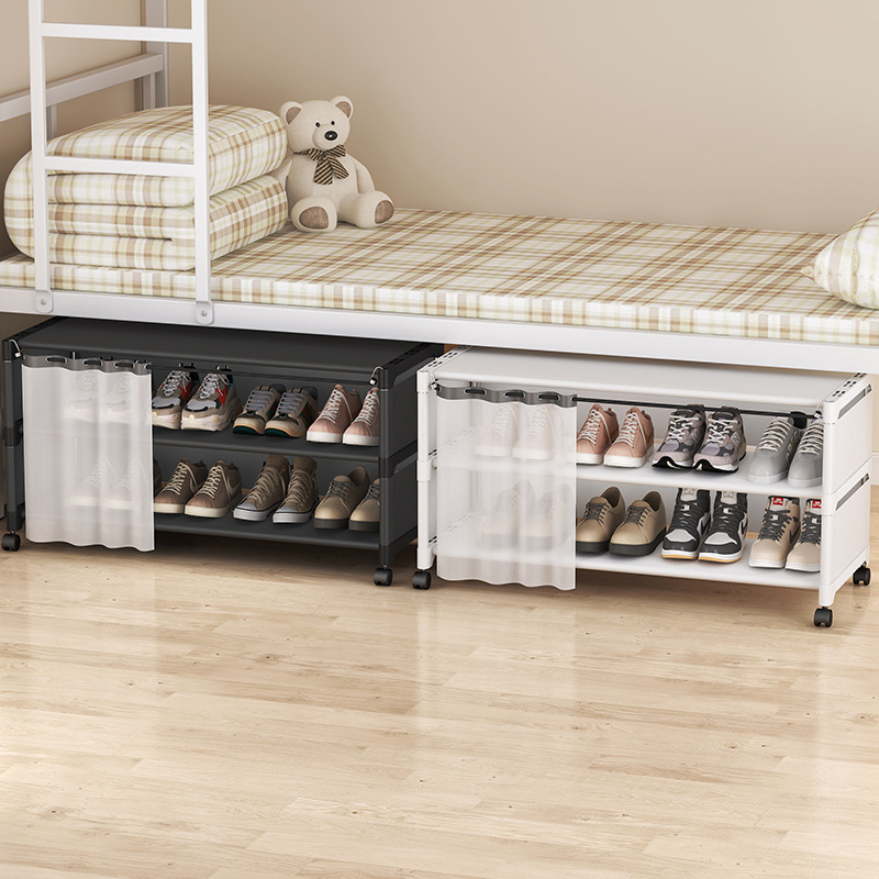 School Dormitory Under-Bed Shoe Cabinet, Narrow Gap Shoe Storage Cabinet Rack, Bathroom Storage Box Shelf
