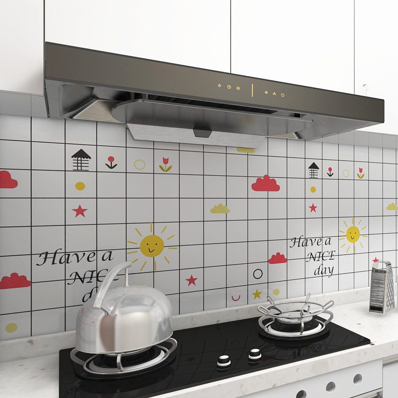 Picture of Wholesale kitchen oil-proof stickers self-adhesive wall stickers bathroom renovation milk tea shop waterproof high temperature resistant stove wallpaper porcelain
