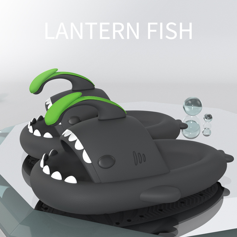 Picture of New Style Lantern Fish Shark Slippers Female Couple Indoor and Outdoor Thick Slippers Female Slip-on Feeling Soft Sole Home Sandals for Men