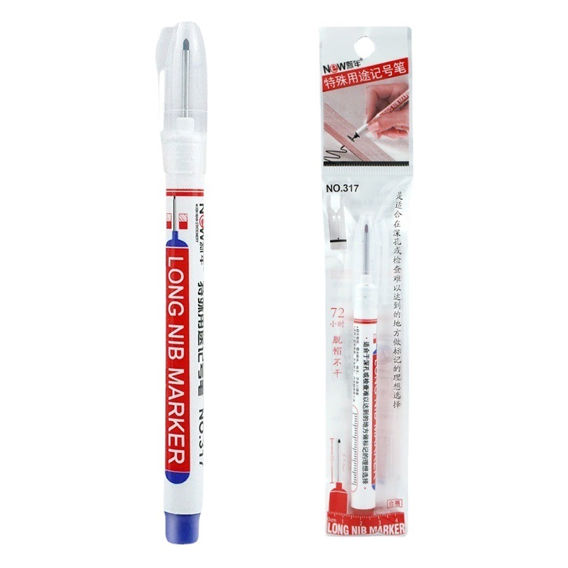 Long Tip Marker Pen 20mm Woodworking Marker Deep Mouth Tile Marker Pen Extended Punch Pen Quick-Drying Oil Pen