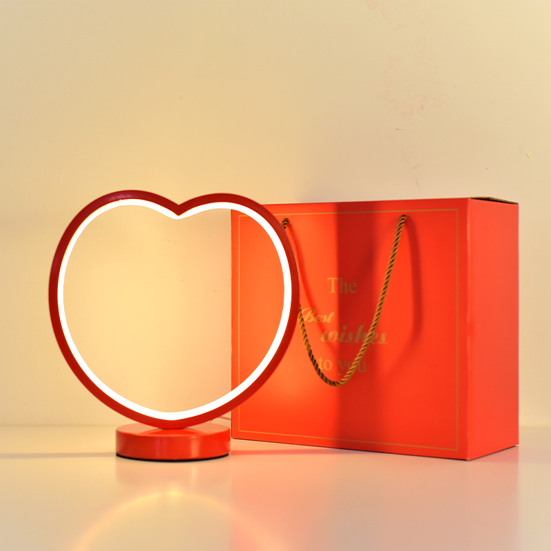 Picture of Creative red wedding everbright lamp new wedding room decoration wedding table lamp bedroom bedside lamp bride dowry lamp gift