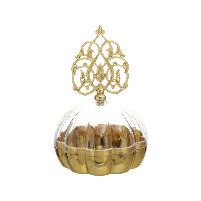 Picture of Golden censer shaped candy box pumpkin shaped plastic box candy party creative packaging box American plastic snack cup