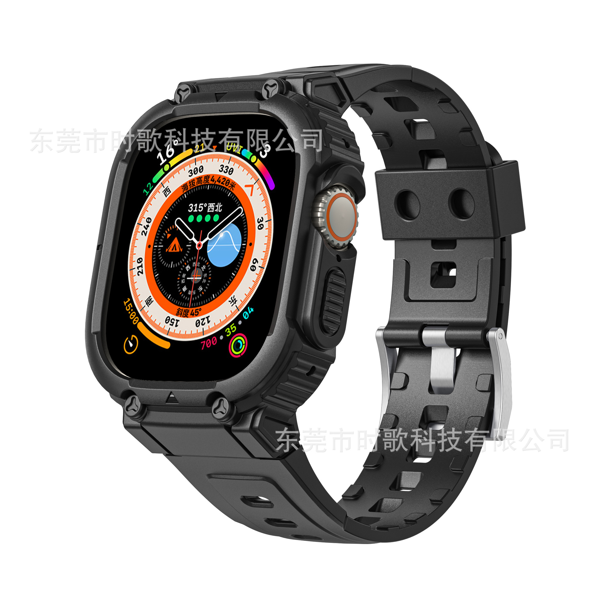Picture of For apple 4~8 generation watch with solid color TPU apple watchUltra249mm all-in-one strap new