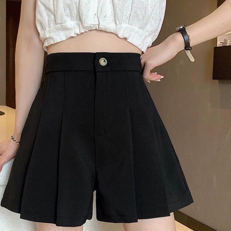Shopping Mall Clearance Plus Size Women's Clothing Summer Fat mm Loose High Waist Casual Pleated A-Line Wide Leg Suit Shorts