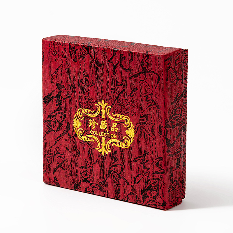 Jewelry Packaging Carton Gift Box Calligraphy Heaven and Earth Cover Ring Pendant Earring Storage Box Collection Hot Stamping logo