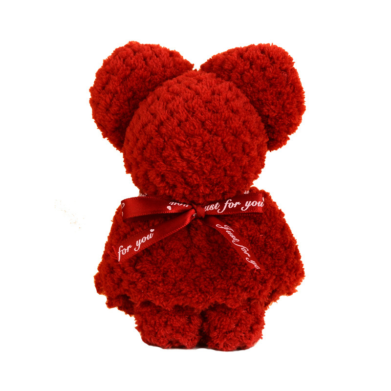 Picture of Pineapple Pie Towel Bear Shape Wedding Happy Word Accompanying Gift Happy Shop Full Moon One-Year-Old Return Gift Creative Gift Square