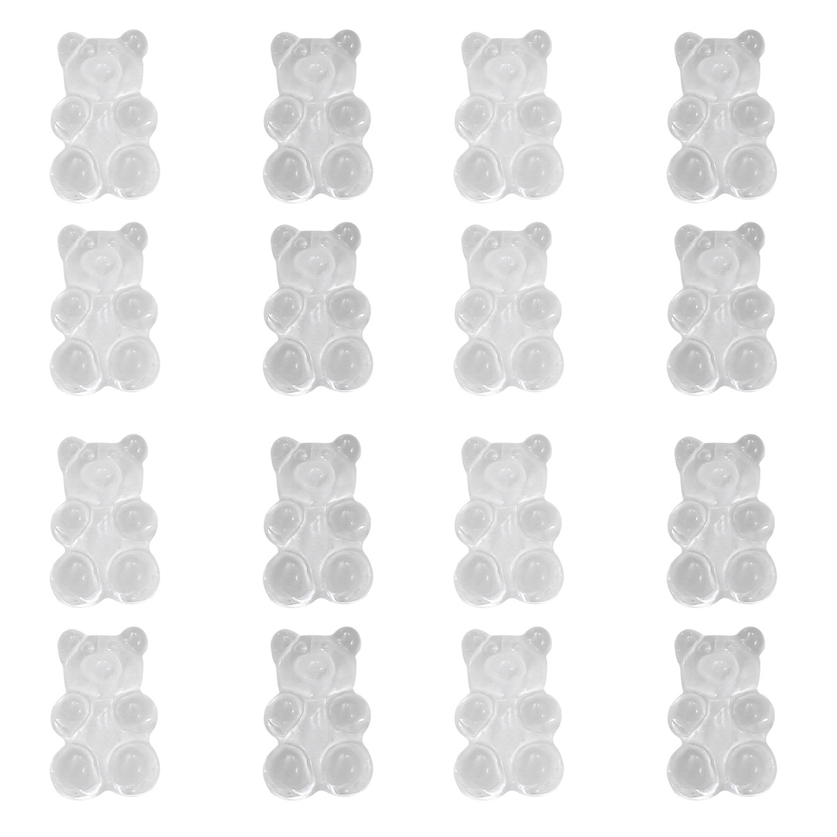 Picture of Transparent Candy Color Resin Bear Accessories Handmade DIY Homemade Bracelet Earrings Jewelry Keychain Pendant Material