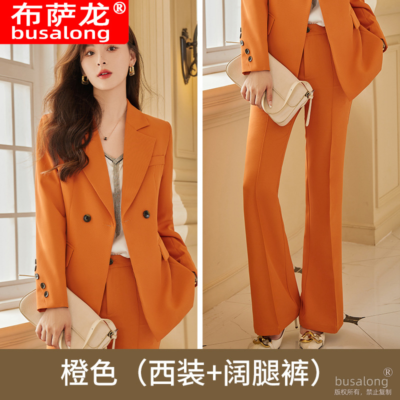 Picture of Orange Suit Jacket Women's Spring and Autumn 2025 New High-end Feeling Temperament Goddess Fan High-end Professional Suit suit