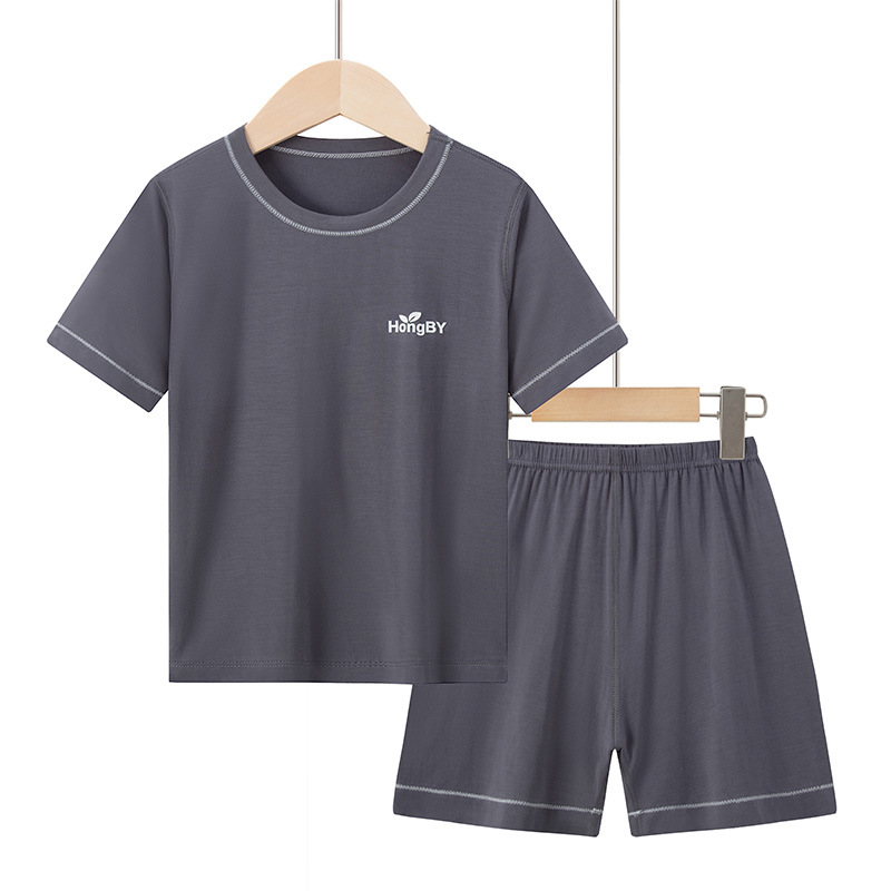 Picture of Summer Boys' Short-sleeved Shorts Modal Children's Pajamas Girls' Parent-child Home Clothes suit Children's Air-conditioning Clothes