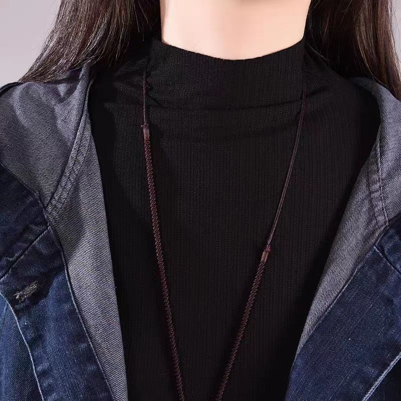 Picture of 2024 Autumn New plus size Loose Long Denim Sleeveless Hooded Vest for Women's Clothing Simple Loose Trendy
